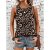 Sommer Sexy Leopard 3D-Druck Tanktops Damen Streetwear Rundhals Elegantes Weste Schulterfrei Ärmellos Camisole Damenbekleidung