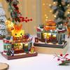2026 Christmas Glowing Octave Box Rotating Resin Children Music Box Christmas Lights Luminous House Xmas Ornament Decoration