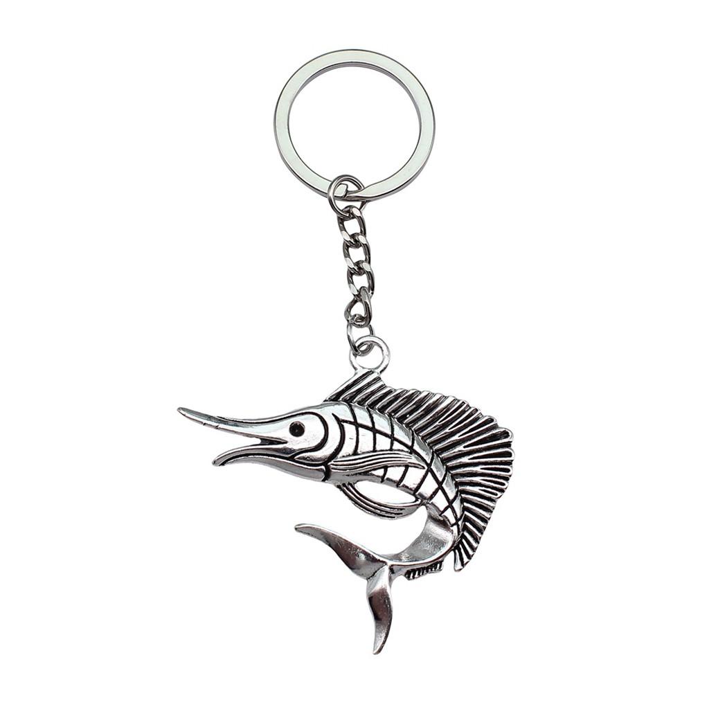 Skeleton Mermaid Charm Keychain Gothic Halloween Key Ring 28mm Ring