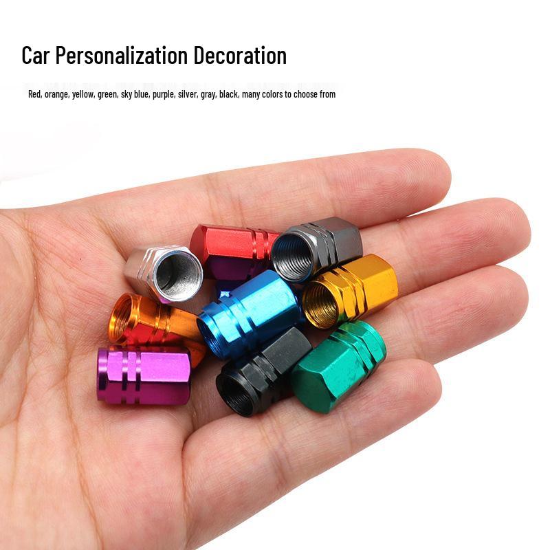 Colored Aluminum Valve Stem Caps: Waterproof, Dustproof, and Durable.