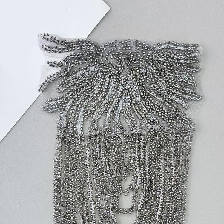 Pair Of Sequins Fringe Shoulder Patches For Party Attire Comfortable Long Wear Decorative Accent