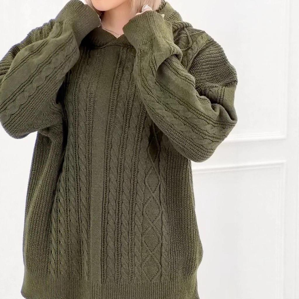 2025 Autumn Women's Versatile Hooded Knit Sweatshirt and Loose Long Pants Set