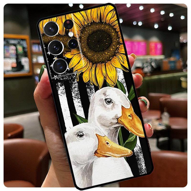 

Sunflower Donkey Pig Cow Horse Phone Case For Samsung Galaxy S23 Ultra S21 S22 S24 S25 Ultra S9 S10 Plus S24 S25 FE Cover Galaxy S22 Plus