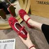 French style with skirt inner height increase Mary Jane shoes women's ballet shoes soft sole one-word buckle single shoes 2025 new models