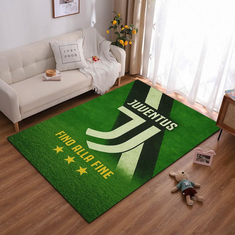 Green Juventus Logo Design Rug, Non-slip rug suitable for living room and bedroom sofas.