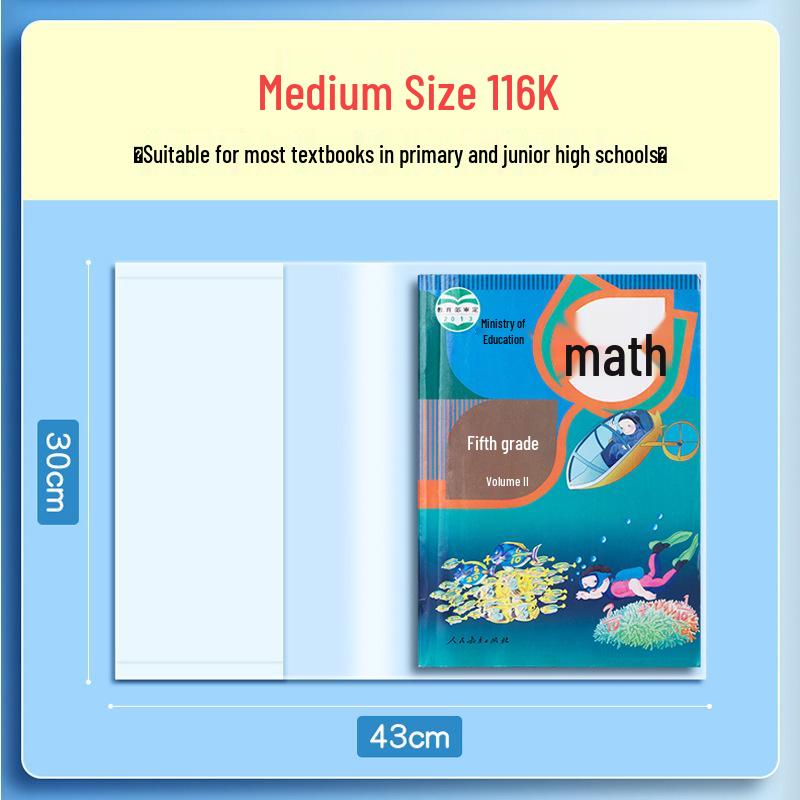 

Transparent Waterproof 16K A4 Book Cover for Primary School Students - Thickened Protective Stationery Cover 1 set = 1 pack = 10 pieces