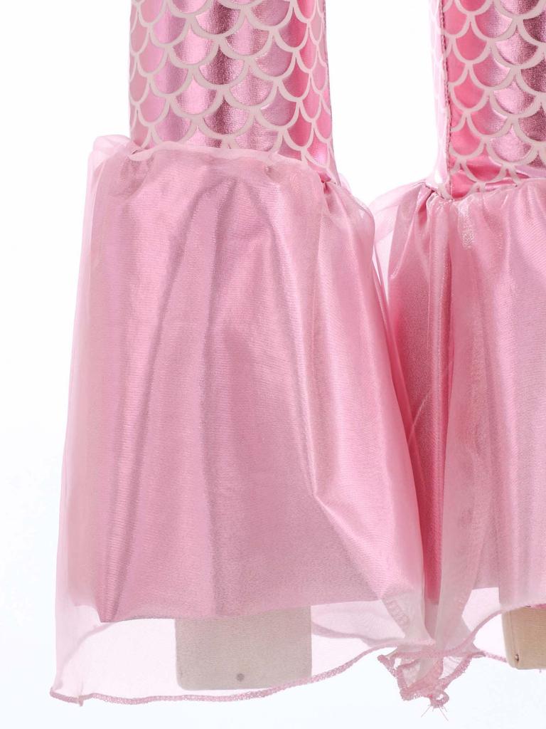 Kompletter Meerjungfrauen-Jumpsuit für Mädchen Halloween: Ärmelloses Einteiler-Kostüm mit funkelndem Schuppendesign für Bühne & Party