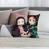 Anime Demon Slayer Kamado Tanjirou Kamado Nezuko Pillow Case Short Plush Sofa Decorative Gift Home Double-sided Printing Cushion