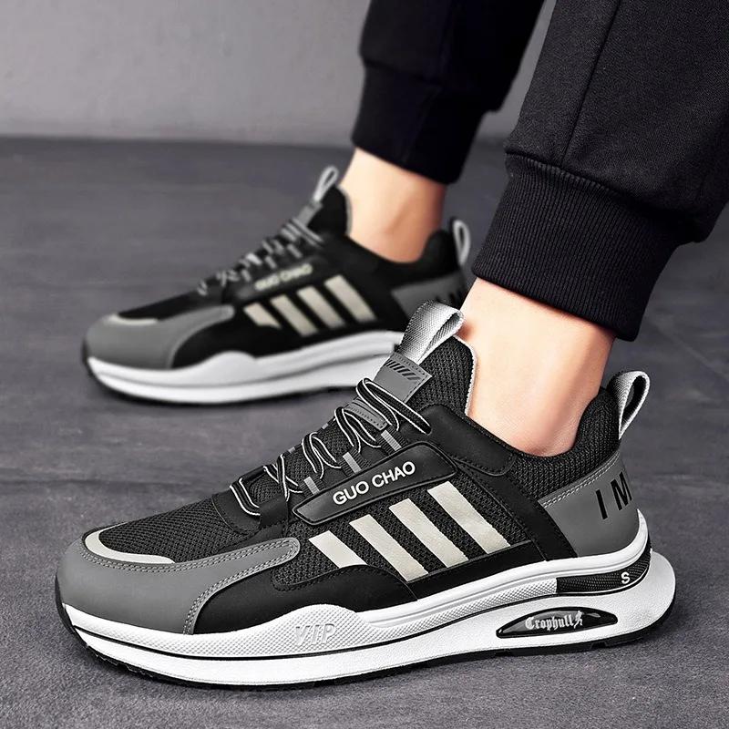 Men Autumn Fashion Casual Sneakers Platform Comfortable Running Shoes Luxury Designer Mesh LaceUp Vulcanize Shoe Tenis Masculino