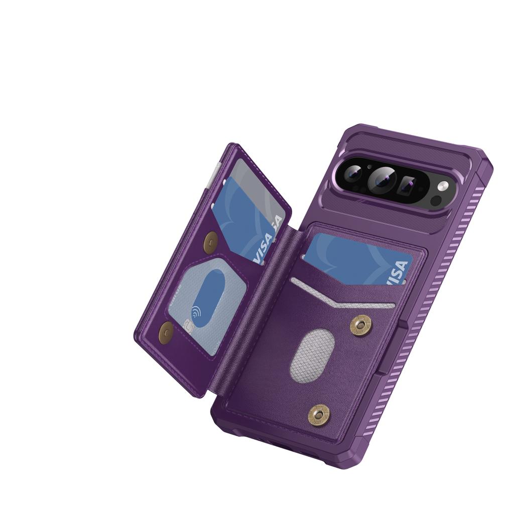 Per Google Pixel 10 9 Pro XL 8 7 Pro 9A 8A 7A Custodia con Porta Carte, Resistente agli Urti, Morbido TPU, Copertura a Portafoglio con Chiusura a Flip