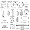 100PCS Fake Nose Rings Lot - Surgical Steel Septum Horseshoe Hoop, Painless Non-Piercing Nose Jewelry Set