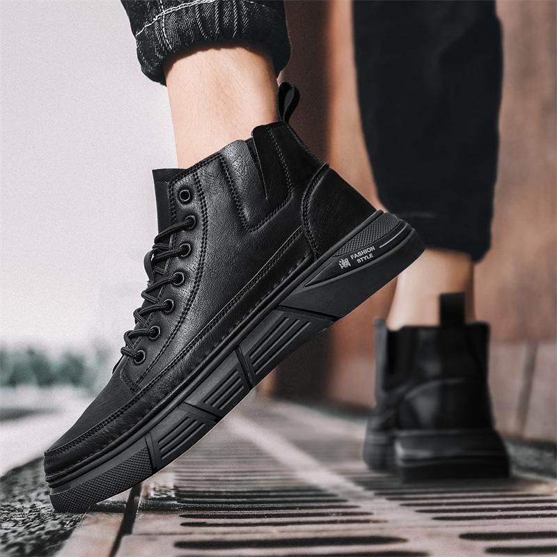 Męskie buty za kostkę, modne, wygodne, ładne, wodoodporne, z dużą główką, buty robocze, skórzane buty