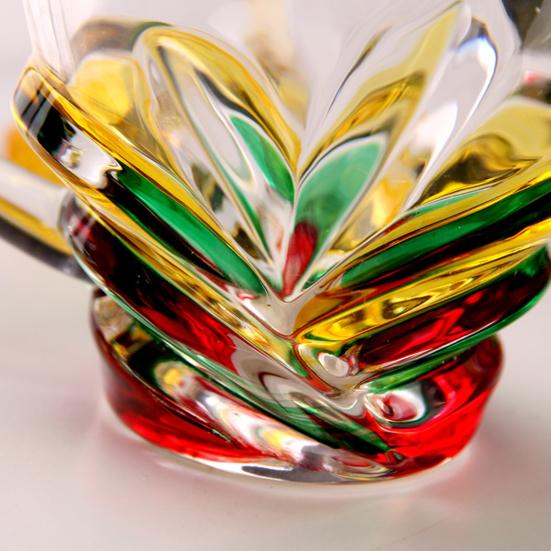 Hand Painted Glass Coffee Cup 175ml Artistic Tea Mug for Latte Coffee Heat-Resistant Glass Mug Literary Style Drinkware