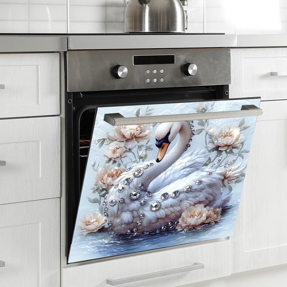 Personalisierte Noble Swan Küchen-Restaurant-Haube Heimverschönerungs-Dekorationsaufkleber 34*34cm/fun-f707 blau