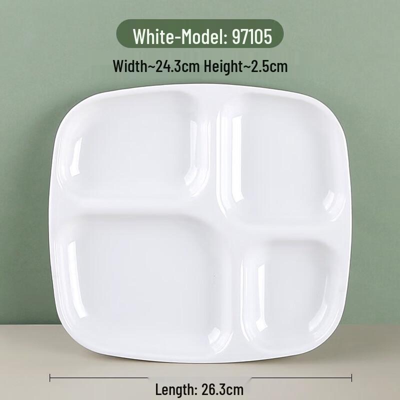 Four-Compartment Melamine Food Tray