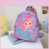 Mermaid Cat Dinosaur Shark Patterns Backpack Breathable Nylon Shoulder Straps