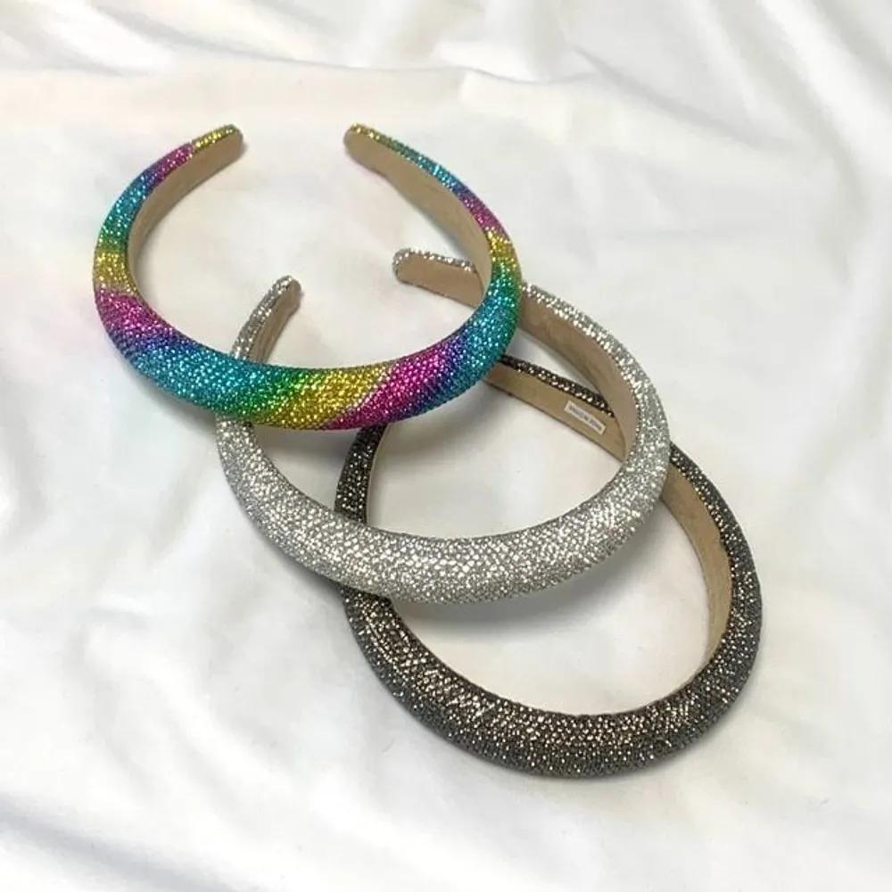 Crystal Cubic Headband 3 Colors Glam Style Glam Look brown