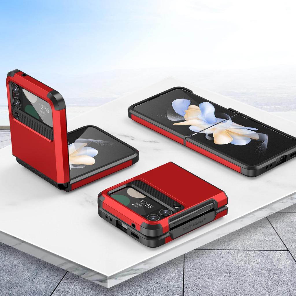 Samsung Z Flip 6/5 One-Piece Color-Block Armor Case - Fashionable Folding Protection
