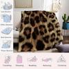 Savanna Leopard Print Flannel Blanket Warm Soft Halloween Christmas Couch Warm Cozy Decorative Decor Gift for All Season