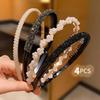 Shiny Rhinestone Headband Non Slip Teeth Design 1/2/4/5/6Pcs Fashion Hair Band for Girls Prom Daily Outing Party Wear