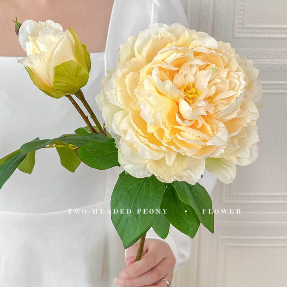 2 Heads Silk Plastic Artificial Flower Peony Peony Bridal Bouquets Simulation Plants  Party Supplies