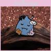 Creative Blue Cat Shaped Enamel Brooch For Fans Of Alchemy Anime Accessories
