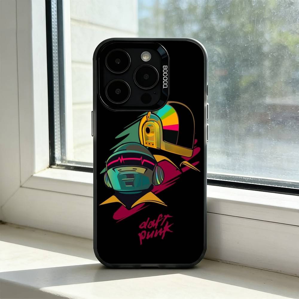 Coque de téléphone électronique Daft Punk pour iPhone 17,16,15,14,13,12,11 Plus,Pro Max,XS,Coque de téléphone argentée colorée Funda Cover