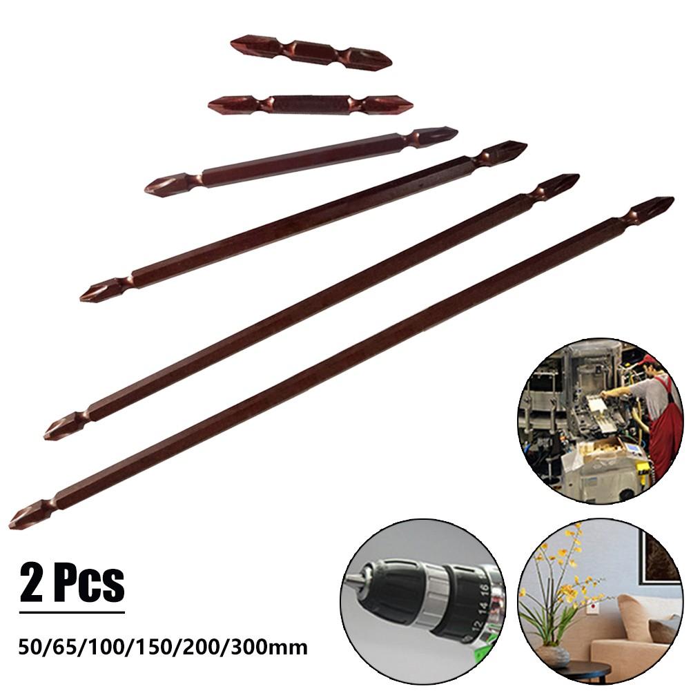 Screwdriver Bits Magnetic Double Head PH2 50-300mm Copper-colored
