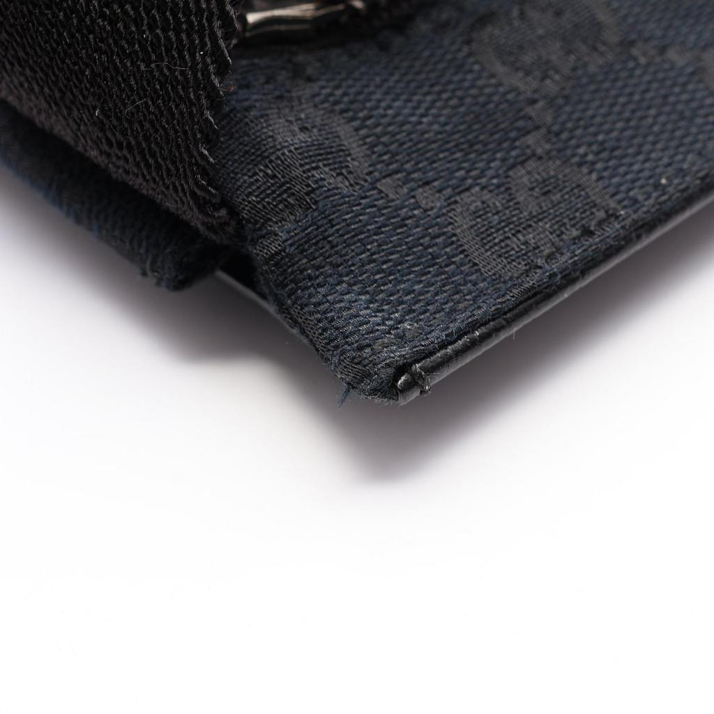 Used GUCCI GG canvas Waist bag Body bag 28566 canvas leather Black Used unisex