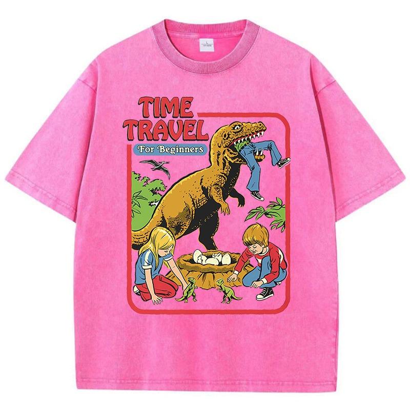 Dinosaurierbaby-Diebstahl Gefangen Angespült Retro T-Shirts Baumwolle Lässig Kurzarm Mode Atmungsaktiv Locker Übergröße T-Shirt