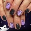 Halloween Nails 24PCS Cobweb Nails Art With Bat Wing False Nails For Costume Event