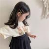 Cute Korean-Style Short-Sleeved Cotton Tops for Girls - Perfect Retro Summer Wear for Children