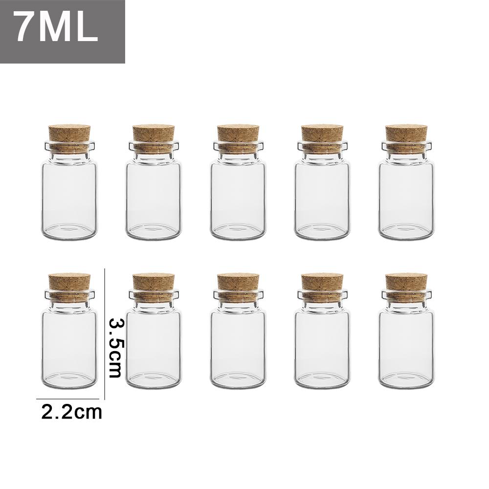 10 Stück DIY Wunschflasche Mini Glasflaschen mit Korken Transparent Leere Nachrichtenflasche Weihnachts Hochzeitsfeier Deko Zubehör