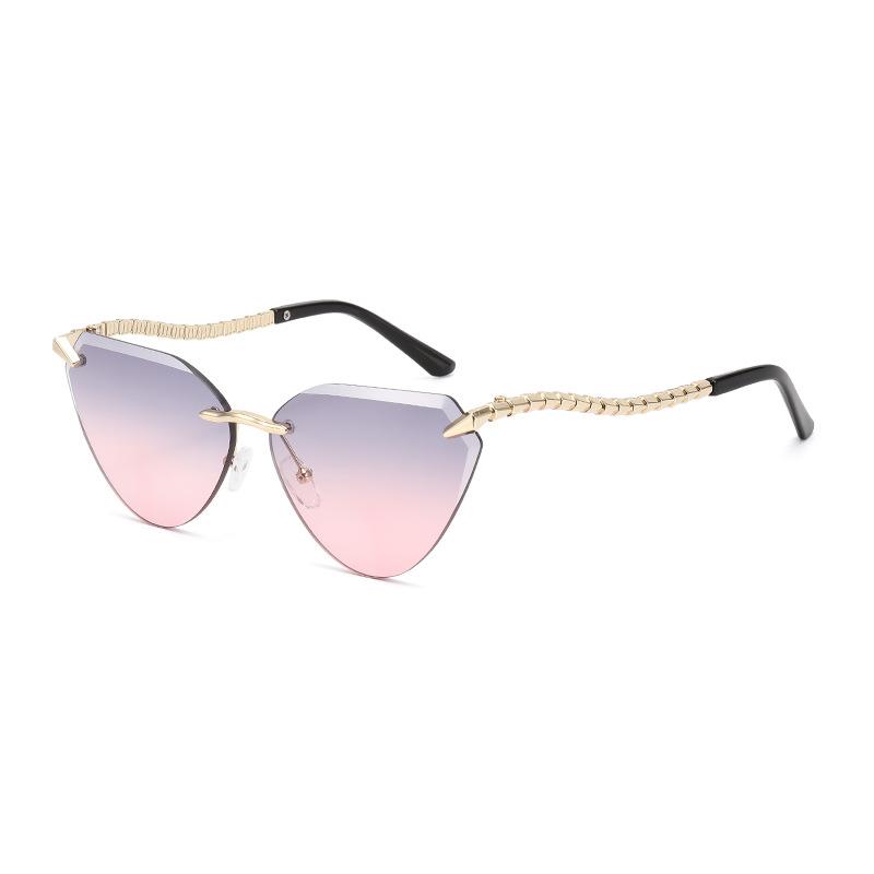 Vintage Style Sunglasses Women Rimless Cut Edge Snake Shape Leg Women's Sun Glasses Outdoor Activity Men's Glasses