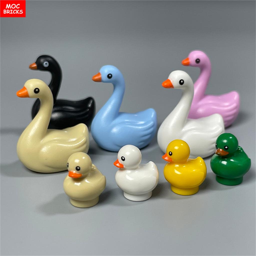 MOC Blocks Animal Duck Swan River Lake Farm Scene View Accessories DO IT YOURSELF Construction Bricks Playthings ideal for Kids Gifts