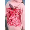 Combhasaki Damen Y2K Schildkröten-Stickerei Langarm Kapuzenpullover mit Kängurutasche Drop Shoulder Lockerer Pullover Tops