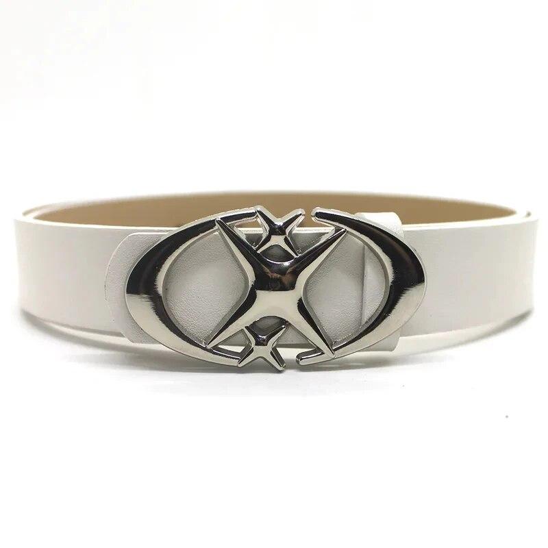 

Женский ремень с пряжкой в ​​стиле панк, металлический винтажный готический мужской и женский ремень Y2K, пояс из искусственной кожи, брюки, джинсы, женский ремень 105cm