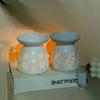 Bruciatore di Incenso in Ceramica Bianca Candela Olio Essenziale Diffusore per Aromaterapia Fornello Riscaldante Vuoto Ornamento Arredamento Casa Medio Oriente