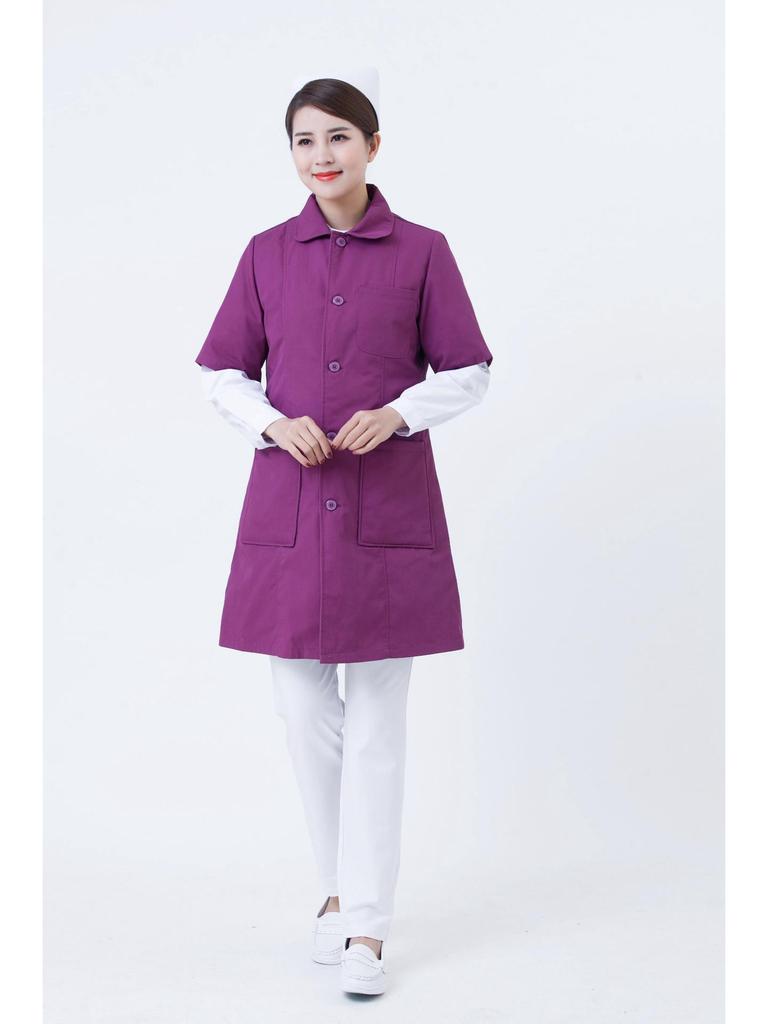 Women's Long Cotton-Padded Emergency Vest for Medical Staff