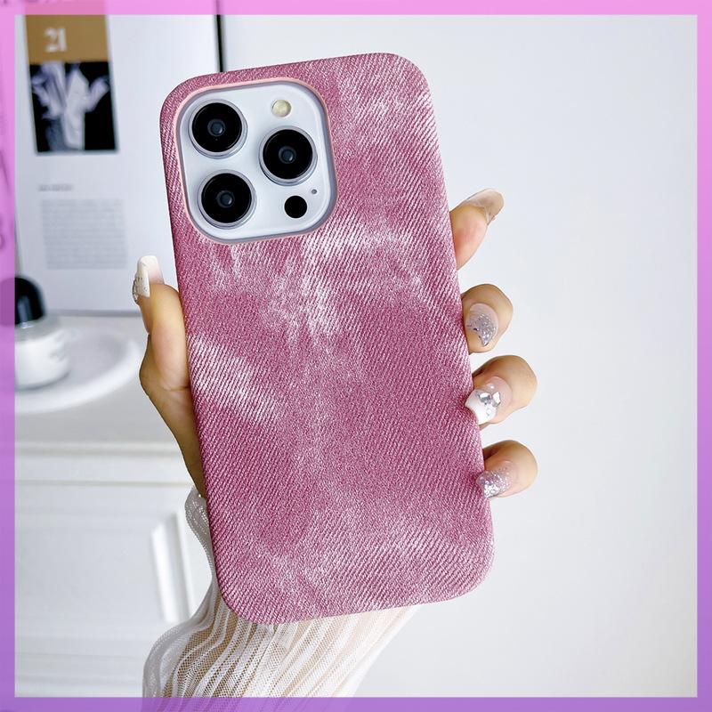 Applicable to Apple 16 mobile phone case 14promax canvas denim 15iPhone13 Internet celebrity 12 anti-drop 11 male case
