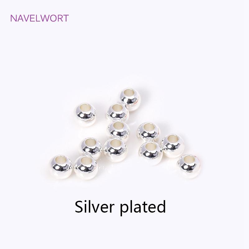 

2/2.5/3/4/5/6mm 18K Gold Plated Loose Beads Brass Round Spacer Beads For Bracelet Making Findings,Accessories For Jewelry 2mm-100 pieces