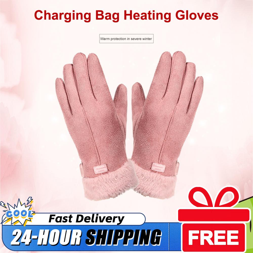 Men Women Thermal USB Warm Hand Heating Gloves Cycling Gloves Full Finger Touchscreen Road Mountain Bicycle Skiing Hiking Gloves