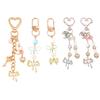 Sweet Heart Charm Key Ring High-Quality Decorative Key Chain Bow Pearl Keychain Multi-Functional Cute Keychain For Birthday Bag