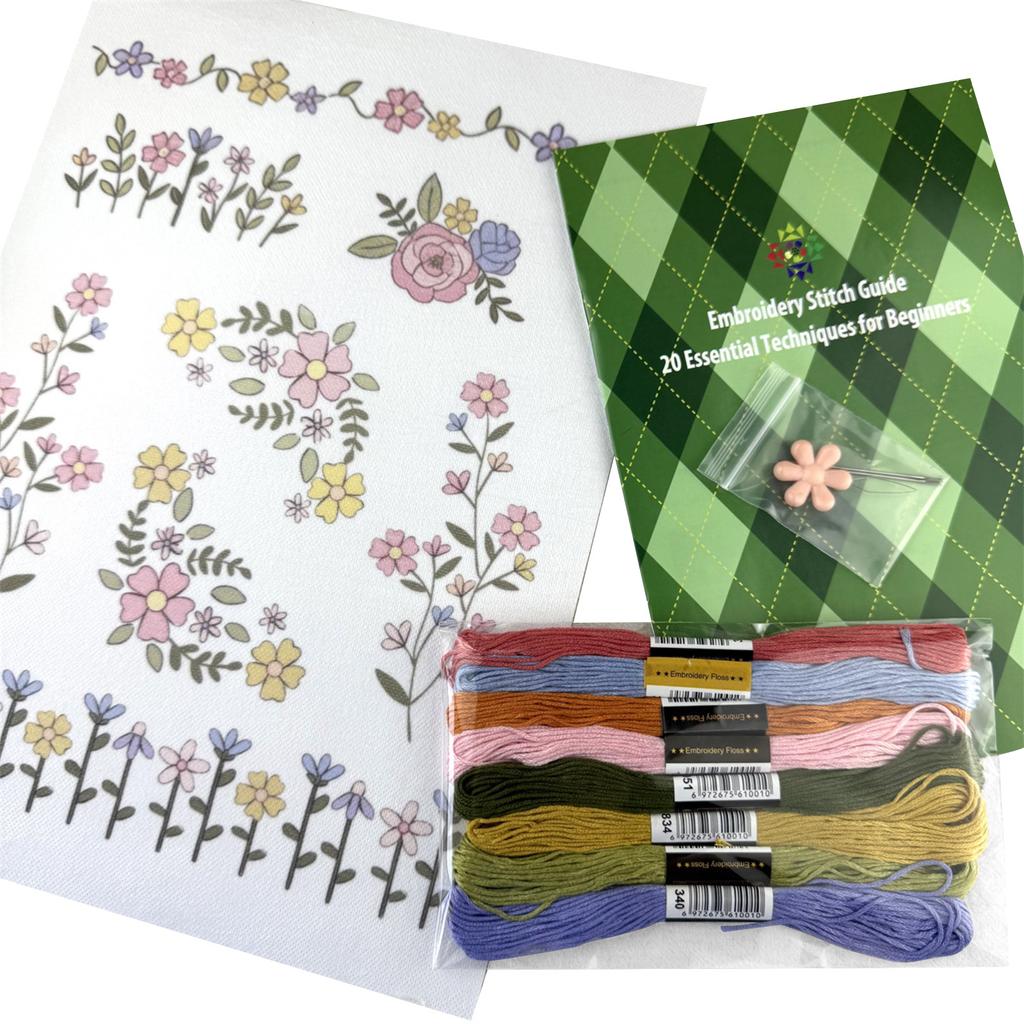 A4 Colored Wildflower Cold Water Soluble Nonwoven Fabric Printable Adhesive- Embroidery Stabilizer