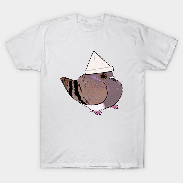 Men Black Print T-shirt Hat Pigeon No-Cut Transfer Paper Print Cotton Tshirt M