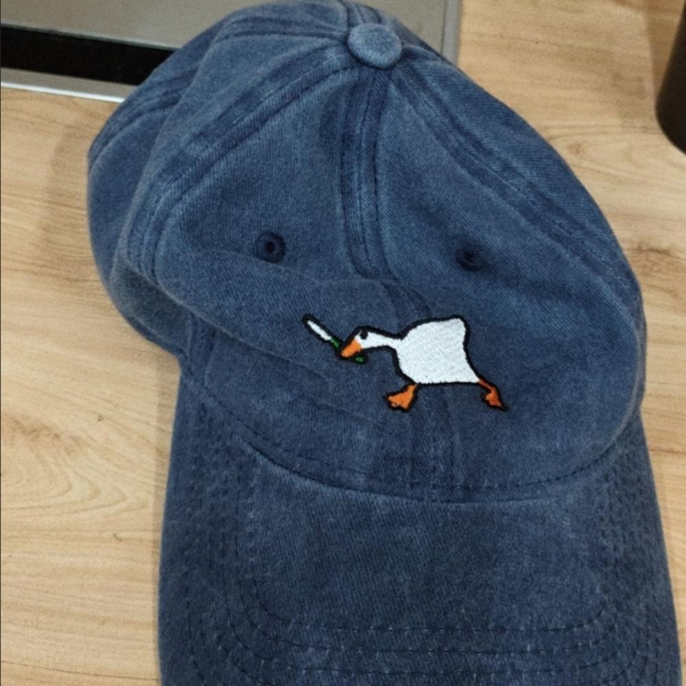 Zealous Sole Women's Cartoon Goose With Knife Embroidered Baseball Cap Soft Casual For Men Spring Summer Wide Brim Sun Hat