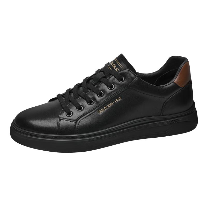 Goldlion Men s Casual Leather Lace-Up Sneakers 40