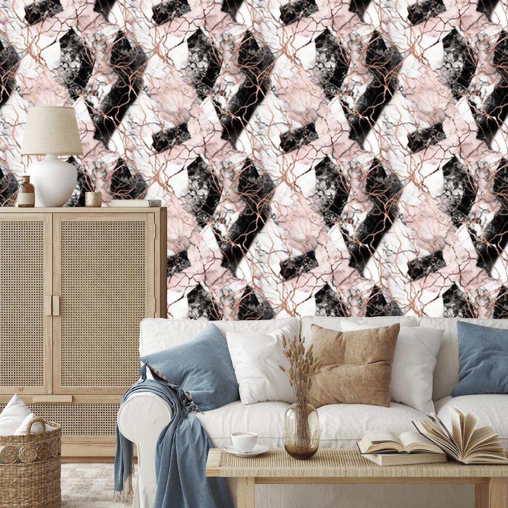 Marble Wallpaper White and Light Gray for Living Room and Bedroom 50x1000