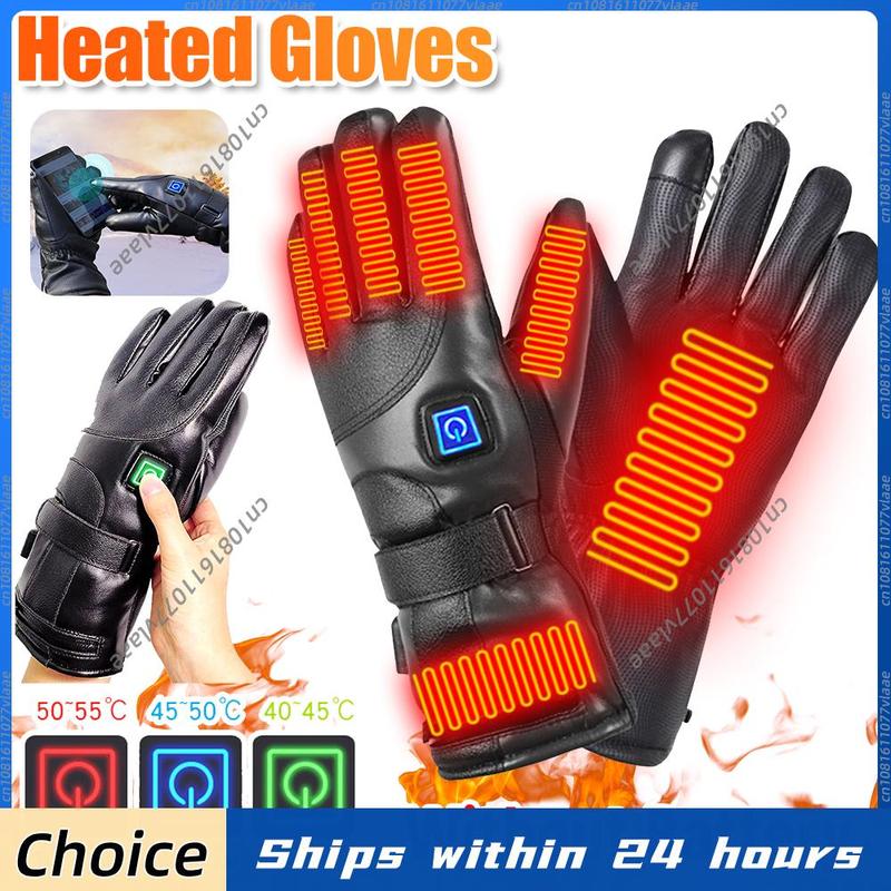 Wiederaufladbare beheizbare Handschuhe 3 Temperaturstufen Wasserdicht Elektrische Winterhandschuhe Handwärmer für Outdoor Motorrad Ski Radfahren
