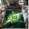 VfL Wolfsburg FC Fußball Muster Weicher Teppich Rutschfester Indoor Bodenbelag Sport Dekor Matte für Schlafzimmer